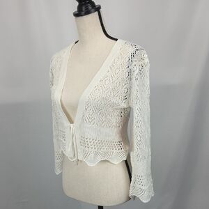 Elegant White Knit Sweater NWT Size Small